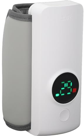 Scaldabiberon Portatile da Viaggio, Scaldabiberon Ricaricabile Scaldalatte Portatile Wireless per Neonati, Alimentato a Batteria da 6000 MAh, Display Digitale Temperatura