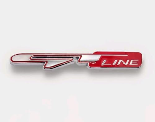 3D GT Line Auto Aufkleber Emblem Sticker Autoaufkleber Silber rot