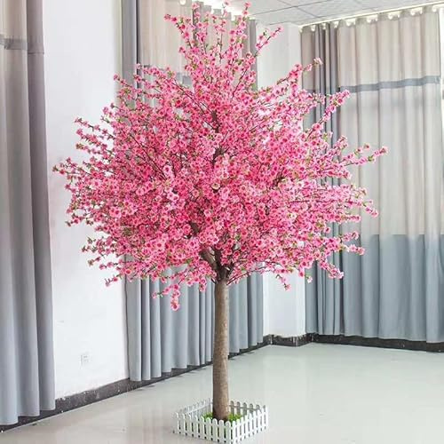 erkebspm 2,5 x 2 m Plante Artificielle Cerisier Grandes Plantes en Pot Simulation Fleur de pêcher intérieur extérieur Maison Bureau fête Mariage Jardin décoration 2,5 x 2,5 m/8,2 x 8,2 Pieds