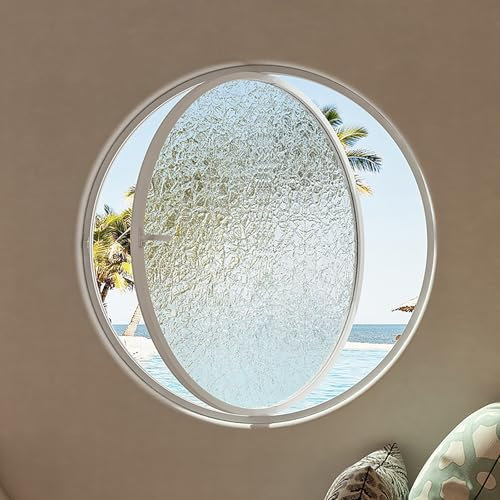 Rundes Bullauge Aus Aluminiumlegierung, Einbaufenster Für Schuppen, Drehbares Fenster Mit Sicherheitsglas, Küchen-Dekofenster, Für Wohnzimmer, Küche, Gartenhaus(White C,70cm/27.5in)