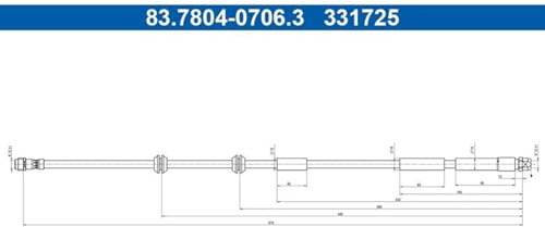 ATE Brake Hose Front Axle Suitable for GLE GLS | 83.7804-0706.3