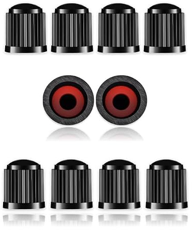 10PCS Dust Caps for Car Tyres – Tyre Valve Caps with O-Ring Seal, Universal Airtight Tire Valve Stem Cap for Cars, SUV, Motorcycle, Bike & Truck, Screw-On Black Cap, Premium Universal Stem Dust Covers