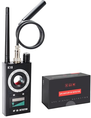 Hycago Wanzen Detektor RF Wireless, Versteckte Kamera Detektor, Wanzenfinder mit Infrarot- und Magnetdetektion, für GPS, GSM Tracker, Abhörgeräte und Funkkameras
