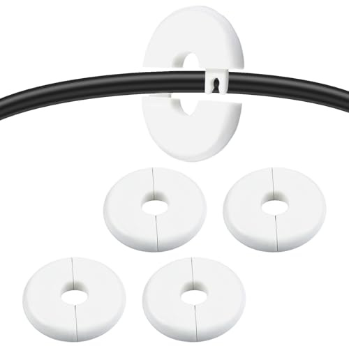 4 Pezzi Passacavo da Parete per Foro, Copriforo Murali Bianchi Plastica, 4cm, per Nascondere Buchi, Coprire Tubi, Riparare Muri, Decorazione