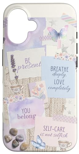 Cute Positive Quote Self Care Pastel Collage Aesthetic Case for iPhone 16