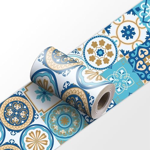 Genérico Cenefa Adhesiva de PVC para Pared - 20cm X 240cm, Papel Tapiz Autoadhesivo Impermeable y Extraíble para Cocina, Baño, Salón y Dormitorio