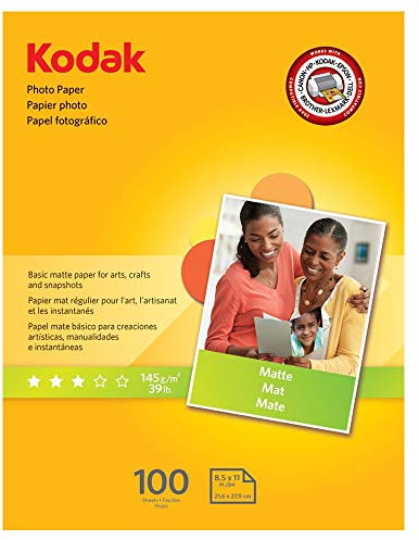 Kodak 8318164 Fotopapier für Tintenstrahldrucker, matt, 7 mm dick, 100 Blatt