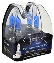 Hella H71070347 Optilux XB Series HB3 9005 Xenon White Halogen Bulbs, 12V, 100W, 2 Pack