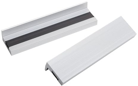 Yost Vises MA-345 Universal 4-1/2 Magnetic Aluminium Vise Jaw Caps Smooth Serrated Vise Jaw Cover Jaw Cover fits 4-1/2 Inch Vise Easily Attach with Magnet Strip - No Bolts Needed (1 Pair)