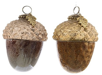 K Glas Eichel Glaskugeln Weihnachtskugeln Christbaumkugeln Baumschmuck (2er Set)