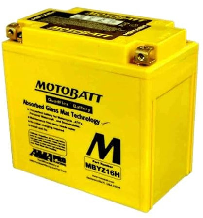 AGM Batterie MOTOBATT MBYZ16H YTX14HBS, YTX14BS, YTX14LBS, GYZ16H kompatibel mit Harley Davidson Motorrad XL 04 - 18