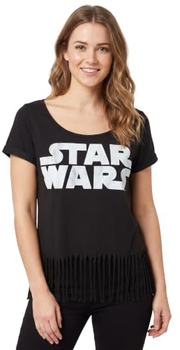 Star Wars Logo Women's Fringe Top Black