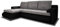 Ecksofa Santi - Polsterecke L-Form, Schlafsofa mit Bettkasten, Couchgarnitur mit Schlaffunktion, Couch, Sofa, Sofagarnitur (Schwarz + Grau (Madryt 1100 + Berlin 01), Ecksofa Links)