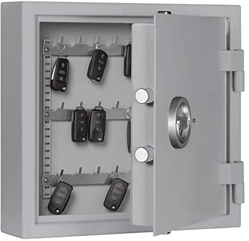 Secureo Format Schlüsseltresor ST 21 AS, Mechanisches Zahlenkombinationsschloss, Klasse S1 nach EN 14450, H43.6xB46xT14 cm, 22 kg
