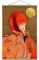 Stoffbild mit Posterleisten - Goldener Mond mit Flamingo 120cm x 80cm Eiche