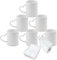 MR.R Ensemble de 6 tasses à café en porcelaine blanche pour sublimation Passe au lave-vaisselle Tasse à boire en céramique classique de 11 oz avec poignée en forme de cœur