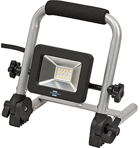 Brennenstuhl IK08 Lampe de travail LED EL 753 M pour intérieur et extérieur 10 W IP65 Projecteur portable 900 lm avec câble de 1,5 m et cadre pliable