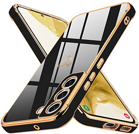 Lafunda kompatibel mit Samsung Galaxy S22 5G (6.1 Zoll) Handyhülle Mädchen Liebesherz Silikonhülle weich Hülle Ultra dünn Stoßfeste Schutzhülle Bumper Silikon case für Samsung S22 5G Schwarz