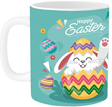 Easter Day Coffee Mug, Egg Decor, Easter Gift Ideas - Gift for Family Friends Present for Bunny Lovers (Design - 02)