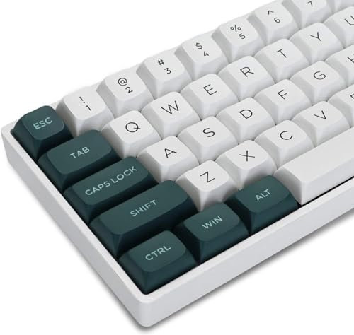 Dagaladoo XVX 189 Keys Double Shot PBT Custom Keyboard Keycaps, Full Set, XVX Profile for 60% 65% 70% 100% Mechanical Keyboards, White/Green