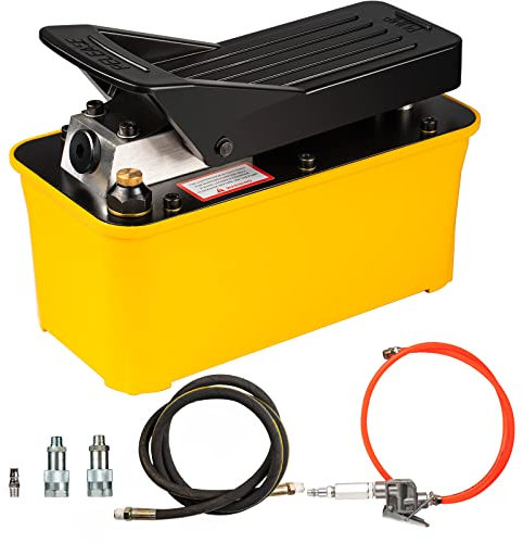 VEPURLT Air Hydraulic Pump 10,000PSI, Air Hydraulic Foot Pump 1/2 Gal Reservoir, Air Foot Pedal Hydraulic Pump with Hose for Hydraulic Bead Breaker