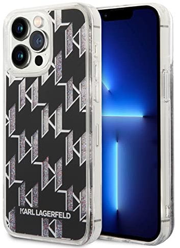 Karl Lagerfeld KLHCP14XLMNMK Hülle für iPhone 14 Pro Max 6,7 hardcase schwarz/Black Liquid Glitter Monogram