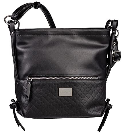TOM TAILOR bags Elin Vintage Damen Umhängetasche Crossbody Bag Mittelgroß Schwarz
