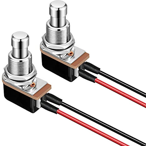 Gebildet 2pezzi Momentaneo Tocco Leggero Interruttore Precablato a Pedale SPST, Interruttore a Pedale a Pulsante Stomp Box Normalmente Aperto a 2PIN per Pedale Effetto Chitarra