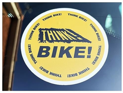 Gloss Think Bike Round Motorcycle Road Safety Car Window Bumper Sticker