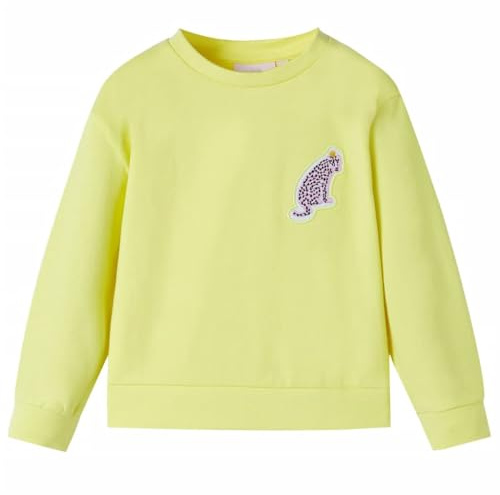 vidaXL Kinder Sweatshirt Pullover Pulli Langarm Rundhalsausschnitt Mädchen Gelb 128