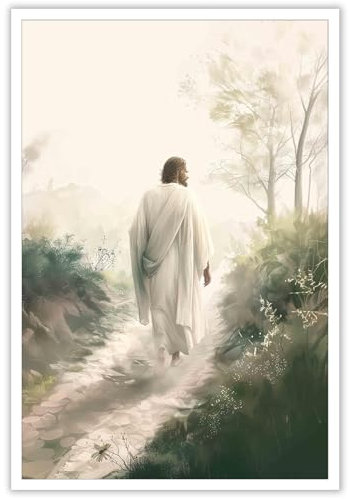 KFDJIG Kunstdruck auf Leinwand mit Jesus Christus, Jesus Retter, Komm Follow Me, Kunstposter, He is Risen, katholische Kunstdrucke, Gemälde, christliche Wandkunst, Dekoration für Wohnzimmer,
