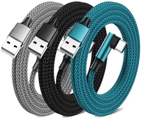 JISWK USB C Charger Cable,(3Pack /3FT, Type C Charging Cable Nylon Braided for Samsung Galaxy S20 S11 S10 S9,Huawei P20/ P30, HTC, Sony XZ, LG,Google Pixel,oppo and More