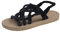 DUOMIYX Sandalia Sandalias De Cuerda De Cáñamo Retro Para Mujeres Casual Con Sandalias De Playa-Negro-36