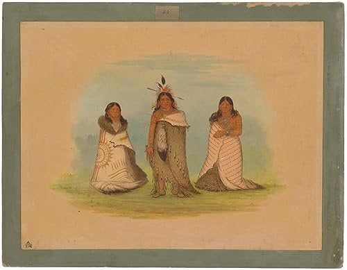 HCOTZHPY Berühmtes Gemälde Leinwand Bilder Kunstdrucke Abstrakt Poster Puncah-Indianer von George Catlin Moderne Farbposter für Wohnzimmer 60x90cm