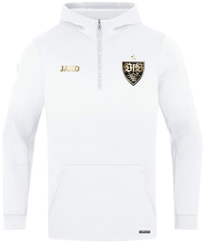 JAKO VfB Stuttgart Zip Hoody Pro Casual weiß Kapuzensweatshirt Sweat Kapuze, Größe:XXL