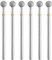 sourcing map 6pcs 325-400 Grits Diamond Grinding Bit 5mm Ball Head 2.35mm Shank 5mm Length Stone Sanding Drill Bits Rotary Tool for Ceramic Glass Nails Grinding Polishing