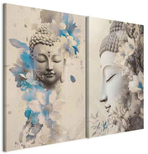 murando - Wandbilder Set Meditationsbild 40x30cm 2 Teilig je 20x30cm Collage 2er Mehrteiligen Gemälden Vlies Leinwandbild Kunstdrucke Leinwanddrucke - Schlafzimmer Asiatische p-H-10006-b-a