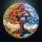 CHARMIBLE Puzzle 1000 pièces Adultes, 1000 pièces Arbre de Vie Impossible Puzzle Rond, 67,5 x 67,5 cm Carte Papier Bleu Irrégulier Unique Jigsaw pour la Famille Amis