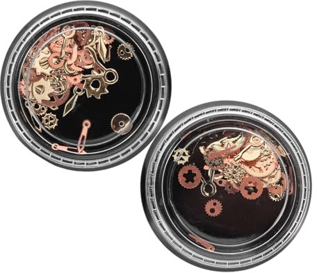 Angoily 2 Stück Steampunk Nagelanhänger aus Legierung 3d-zahnrad Punk Nageldekoration Wiederverwendbar für Nailart und Besondere Anlässe