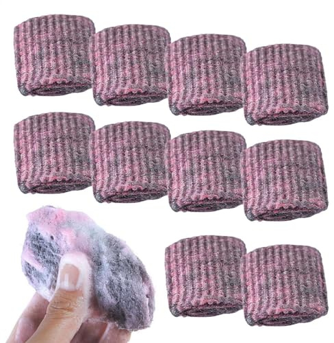 10 Stück Stahlschwamm Stahlwolle Wäscher gegen Hartnäckige Verschmutzungen, Stahlwolle-Seifenpads mit Seife zum Reinigen von Geschirr, Töpfen, Pfannen, Grills und Spülbecken (10)