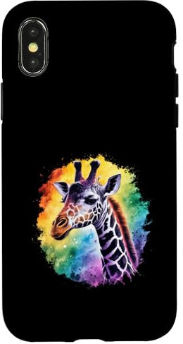 Beautiful rainbow giraffe Case for iPhone X/XS