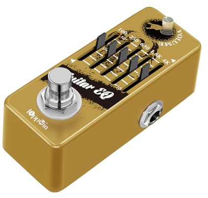 IOppWin Gitarrenpedale, 5-Band Guitar Graphic Equalizer Pedal mit Master Level Control - True Bypass & Metal Shell