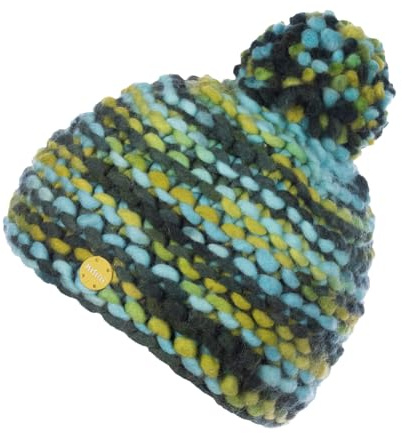 Moshiki | Kinder Wollmütze mit Bommel | Mit Baumwoll-Fleece Band gefüttert | 100% Wolle, Futter 100% Baumwolle (KBA) (DE/NL/SE/PL, Numerisch, 54, Grün)