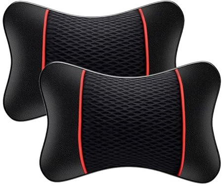 BXJNDM 2 Stück Auto Nackenkissen für Mercedes Benz V-Klasse W447 I 2014-2024, Auto Kopfstütze Kissen Autositz-kopfstütze Nackenstütze Autositz Nackenkissen, Black and red- 2*headrest