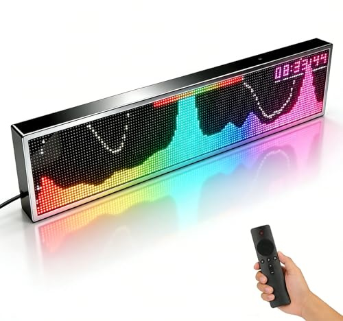 richigblosmum Musik-Spektrumanalysator mit Digitaluhr - 36-Modus-LED-Audiovisualisierer mit 16-Farben-RGB-Display, 9 Schwebeffekte für Dekoration am Schreibtisch, Gaming-Setup, Heimkino L