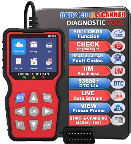 iKiKin OBD2 Diagnosegerät Profi Edition - Lettore errori auto con tester batteria e dati live per tutti i veicoli dal 2003 (BMW, VW, Audi, Mercedes) | Tester batteria e 10 modalità EOBD