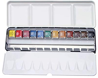 Daler-Rowney Artists Watercolour 12 Half Pan Box Set, Professional Artists