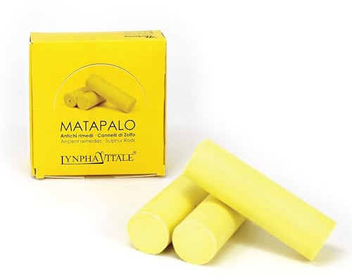 LYNPHA VITALE Cannelli Zolfo Puro per Massaggio Cervicale e Muscolare – 3 Barrette Naturali per Tensione, Contratture e Fastidi Muscolari, Rimedio Antico