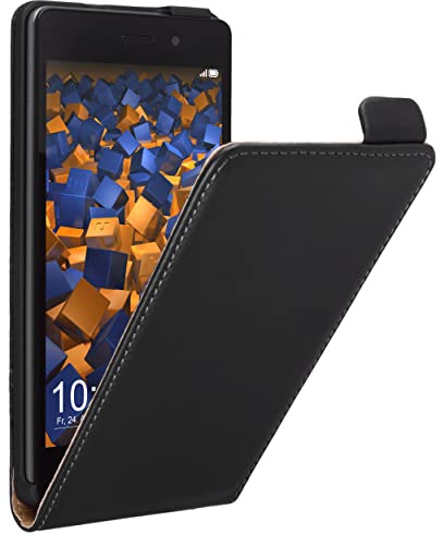 mumbi Tasche Flip Case kompatibel mit Huawei P8 Lite 2015 Hülle Handytasche Case Wallet, schwarz