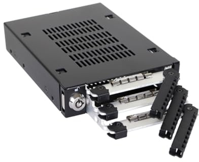ICY DOCK Triple 3 Bay 2.5 inch SAS/SATA HDD & SSD Mobile Rack Enclosure for External 3.5” Drive Bay | ToughArmor MB993SK-B